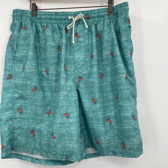 Old Navy Men’s UPF 50 Flamingo Board Shorts Swim Trunks Size Medium - Picture 3 of 6
